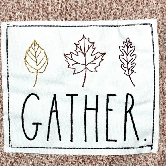 NWT RAE DUNN Knit Sherpa Throw Blanket 50x60 GATHER Fall Leaves Autumn Seasonal - Picture 2 of 4